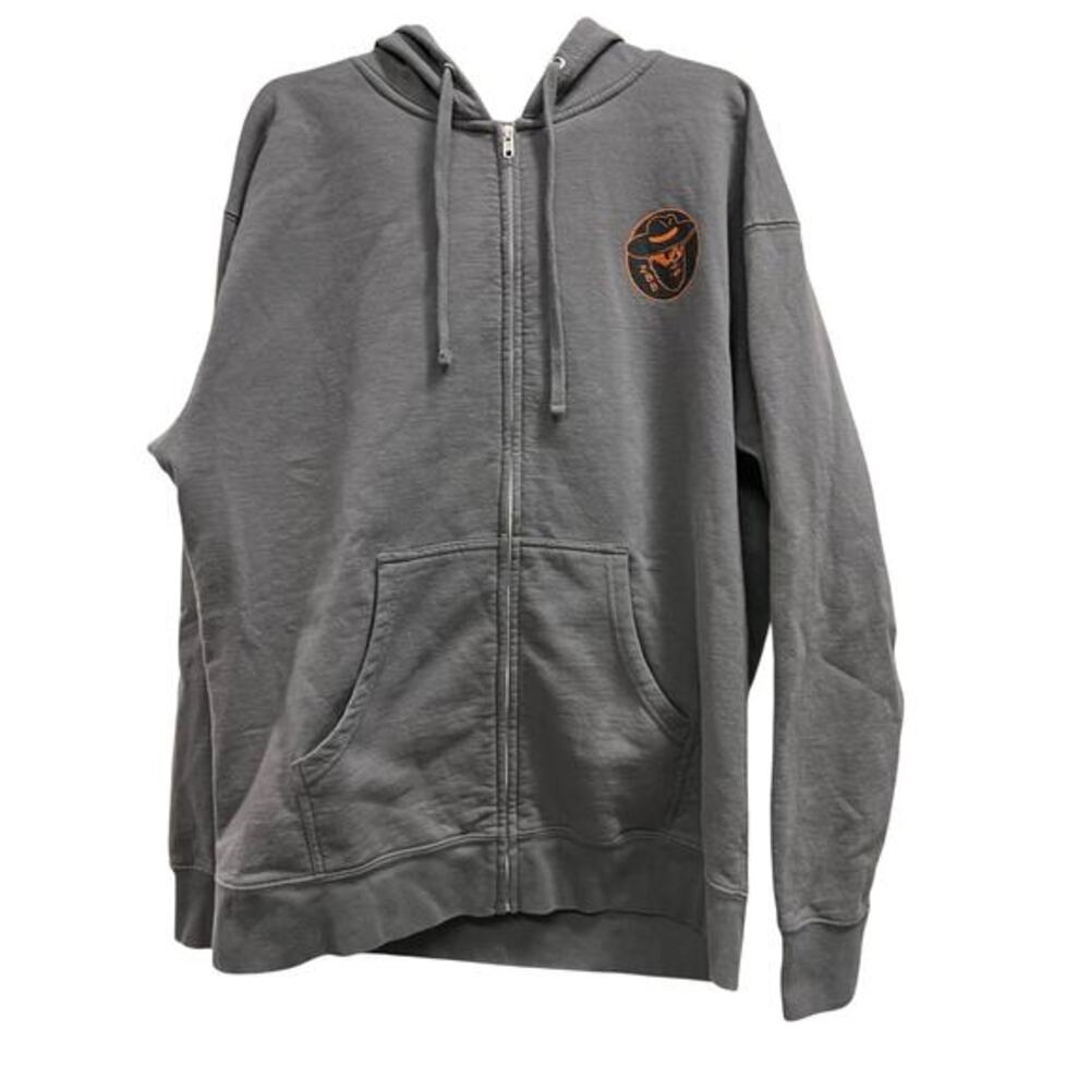 ZBB Zac Brown Band full zip gray hoodie sweatshirt skull cowboy hat sz XL